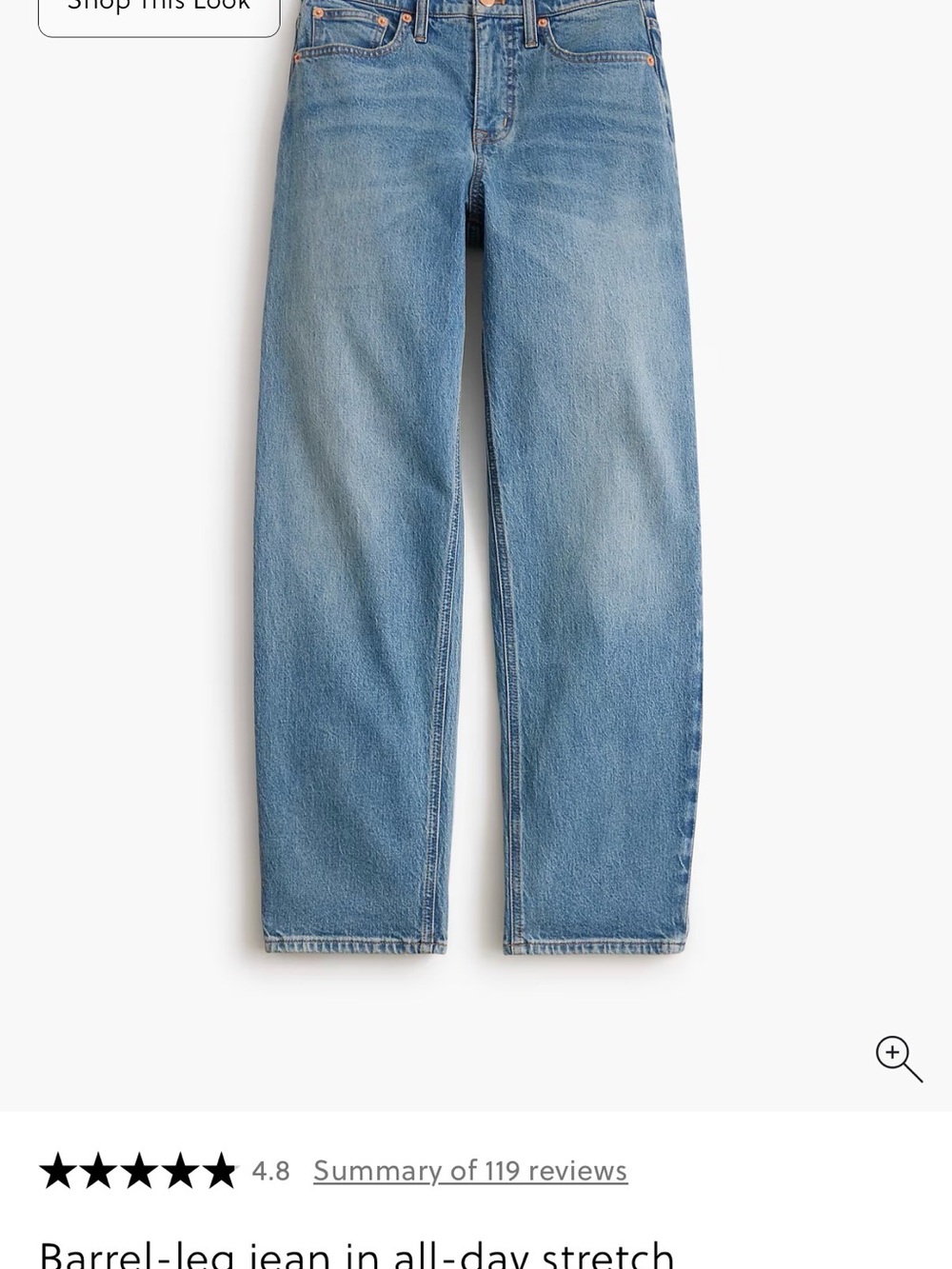 J. Crew Factory Light Blue Relaxed Barrel-Leg Jeans Size 27